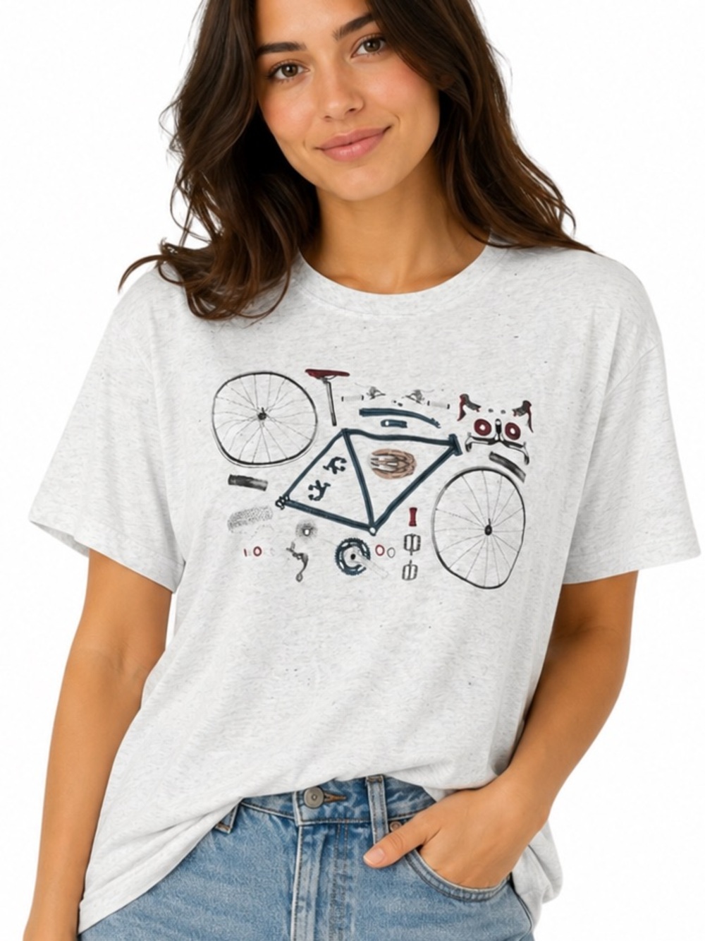 Banana Republic Graphic Bicycle Tee in Heather Gray